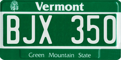 VT license plate BJX350