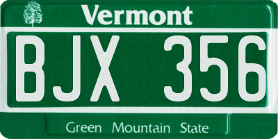 VT license plate BJX356