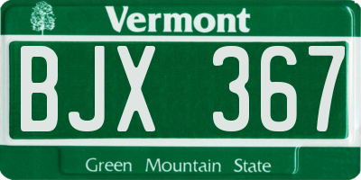 VT license plate BJX367