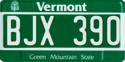 VT license plate BJX390