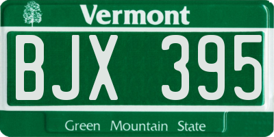 VT license plate BJX395
