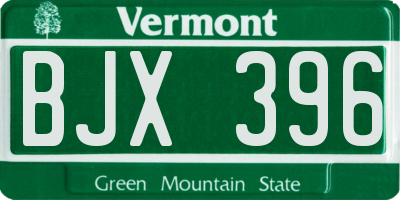 VT license plate BJX396