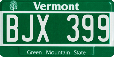 VT license plate BJX399