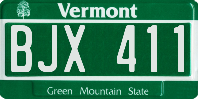 VT license plate BJX411