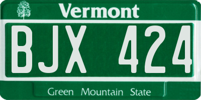 VT license plate BJX424