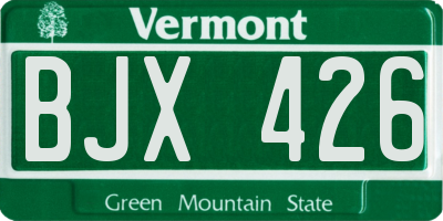 VT license plate BJX426
