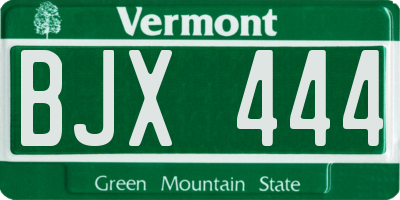 VT license plate BJX444