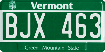 VT license plate BJX463