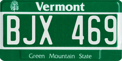VT license plate BJX469
