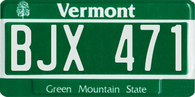 VT license plate BJX471