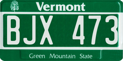 VT license plate BJX473