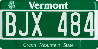 VT license plate BJX484