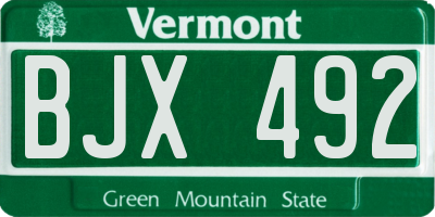 VT license plate BJX492