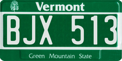 VT license plate BJX513