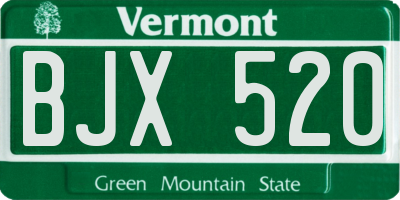 VT license plate BJX520
