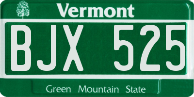 VT license plate BJX525