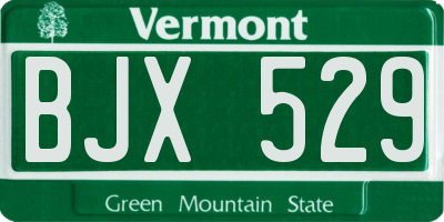 VT license plate BJX529