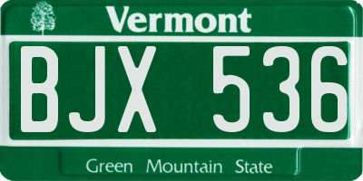 VT license plate BJX536
