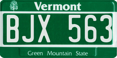 VT license plate BJX563