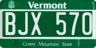 VT license plate BJX570
