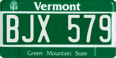 VT license plate BJX579