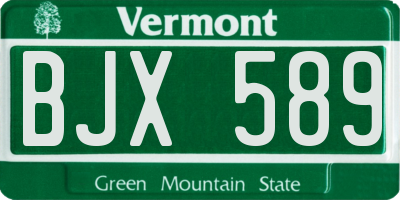 VT license plate BJX589