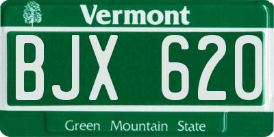 VT license plate BJX620