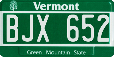 VT license plate BJX652
