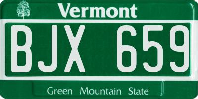 VT license plate BJX659