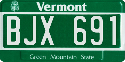 VT license plate BJX691