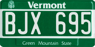 VT license plate BJX695