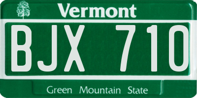 VT license plate BJX710