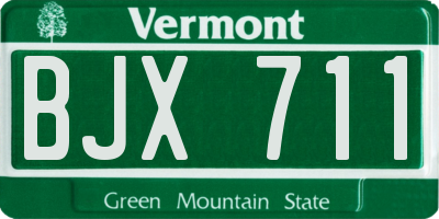 VT license plate BJX711