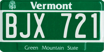 VT license plate BJX721