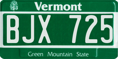 VT license plate BJX725