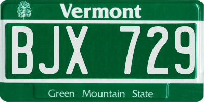 VT license plate BJX729