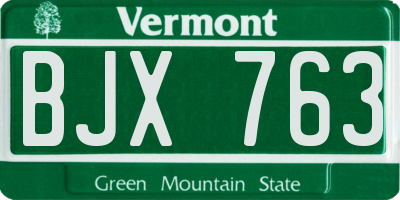 VT license plate BJX763