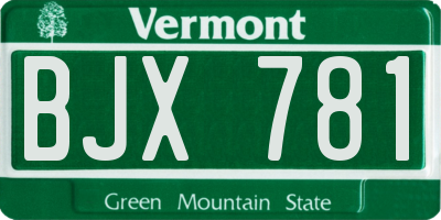 VT license plate BJX781