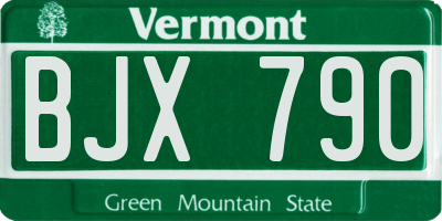 VT license plate BJX790