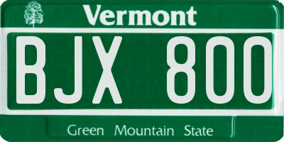 VT license plate BJX800