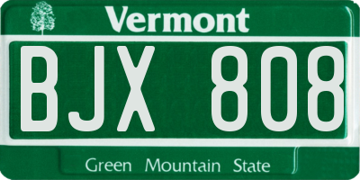 VT license plate BJX808
