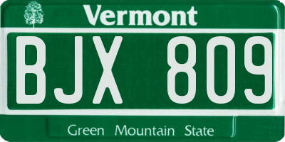 VT license plate BJX809
