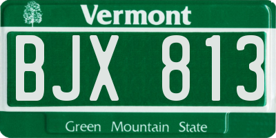 VT license plate BJX813