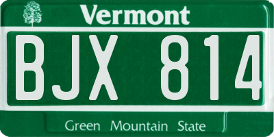 VT license plate BJX814