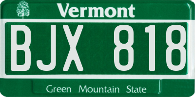 VT license plate BJX818