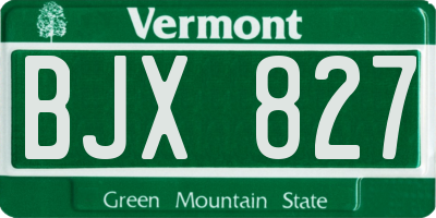VT license plate BJX827