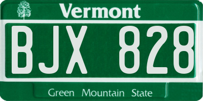 VT license plate BJX828