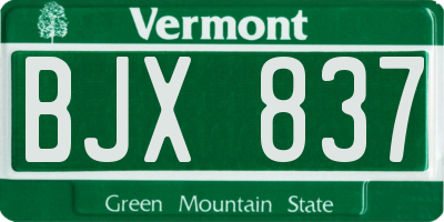 VT license plate BJX837