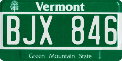 VT license plate BJX846
