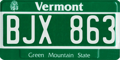 VT license plate BJX863